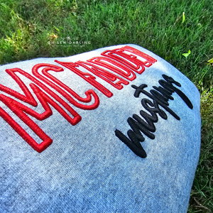 3D Puff Embroidery Sweatshirt - Double Word - Straight & Cursive font