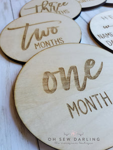Milestone Monthly Wood Circles