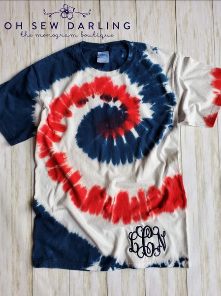 Red White And Blue Tie Dye