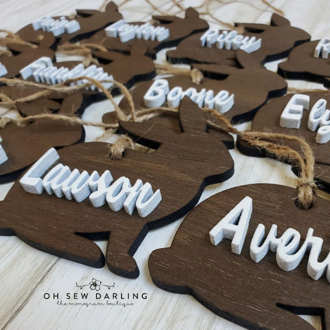 Bunny Name Tag - 3D - Laser Cut - Easter Basket, Gifts, Ornaments