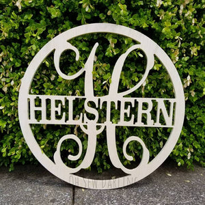 Family Name Wood Monogram