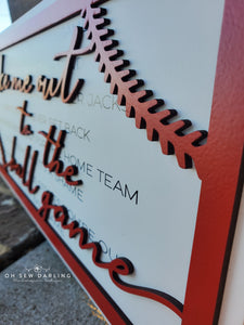 Take Me Out To The Ballgame printed 3D layer sign