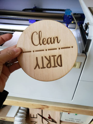 Dishwasher Wood Disc with magnet