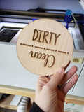 Dishwasher Wood Disc with magnet