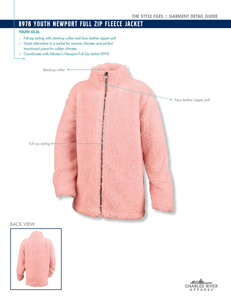 Charles River Youth Newport Fleece Full Zip Jacket OhSewDarling