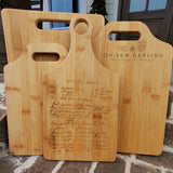 Custom Handwriting Bamboo Cutting Board