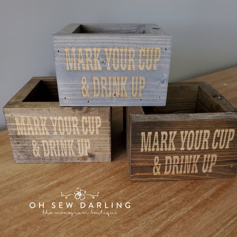 Laser Engraved Wood Cup Holder