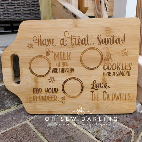 Santa Treat Cutting Board with Personalization